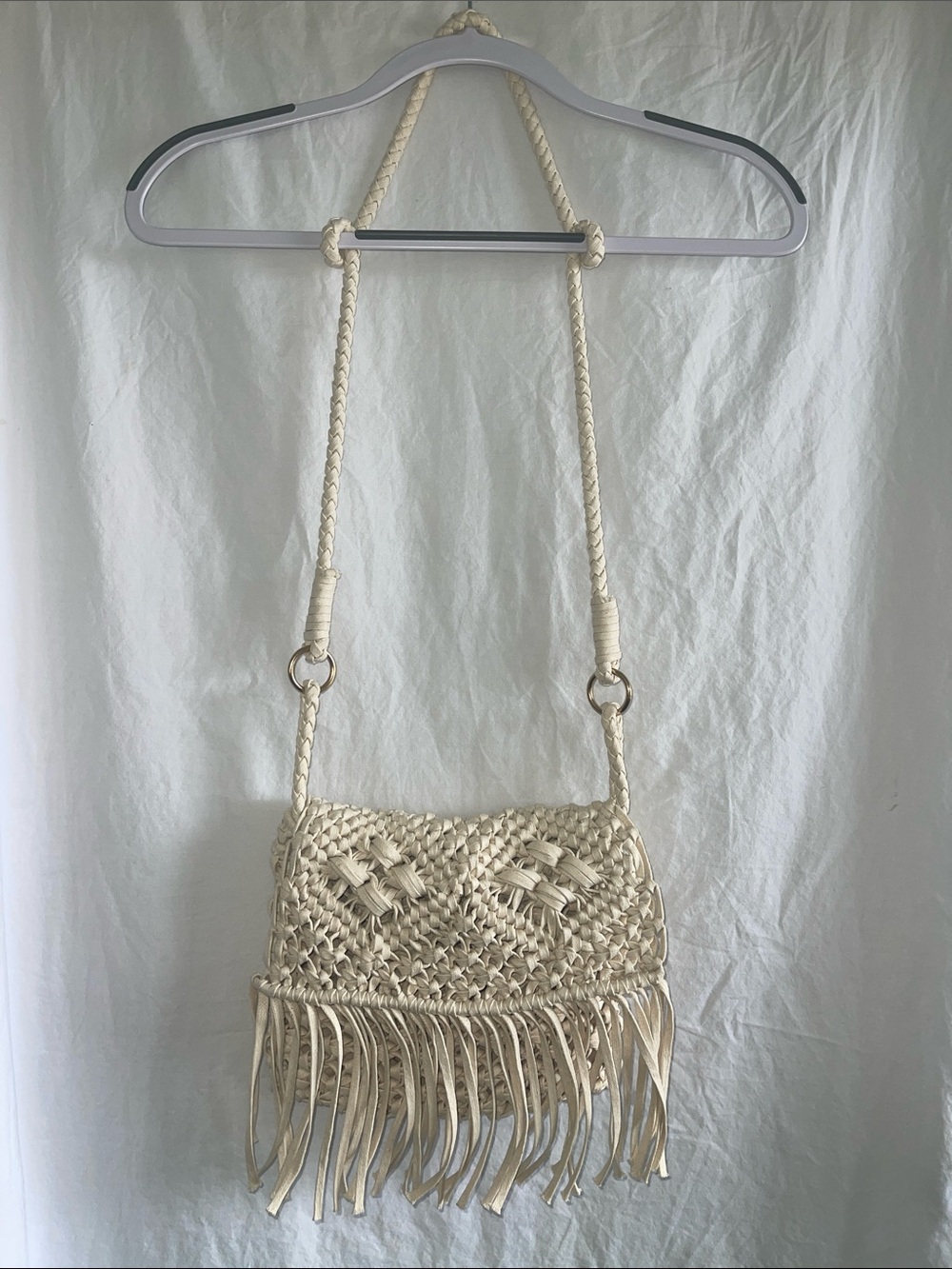 Mossimo Supply Co. Woven Fringe Crossbody - Cream